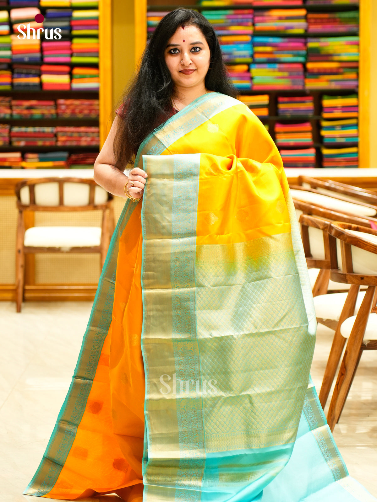 Kanchipuram-halfpure Saree - EES11043 - Shop on Shrus.com