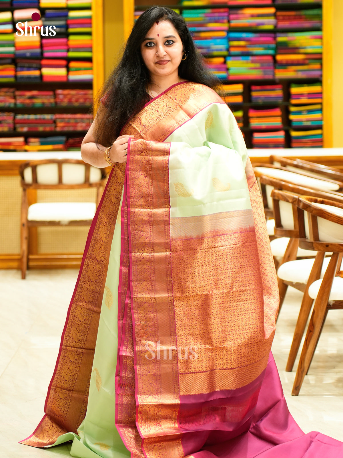 Kanchipuram-halfpure Saree - EES11053 - Shop on Shrus.com