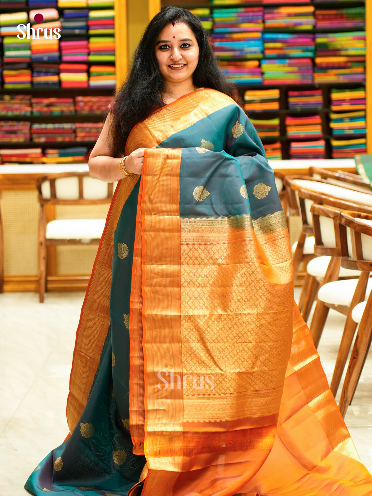 Kanchipuram-halfpure Saree - EES11077 - Shop on Shrus.com