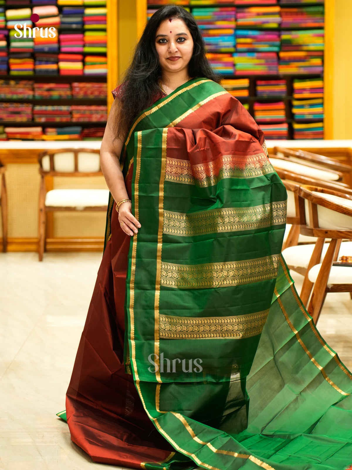 Kanchipuram silk Saree - EES11254 - Shop on Shrus.com