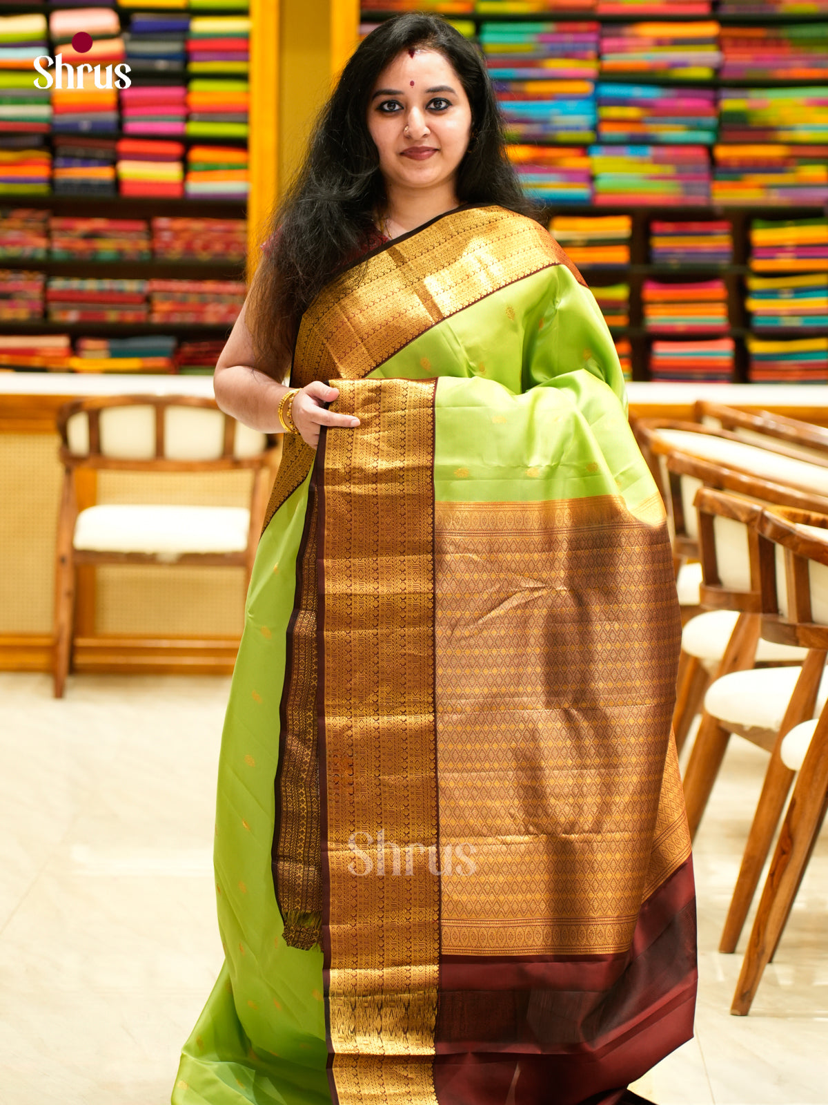 Kanchipuram-halfpure Saree - EES11263 - Shop on Shrus.com