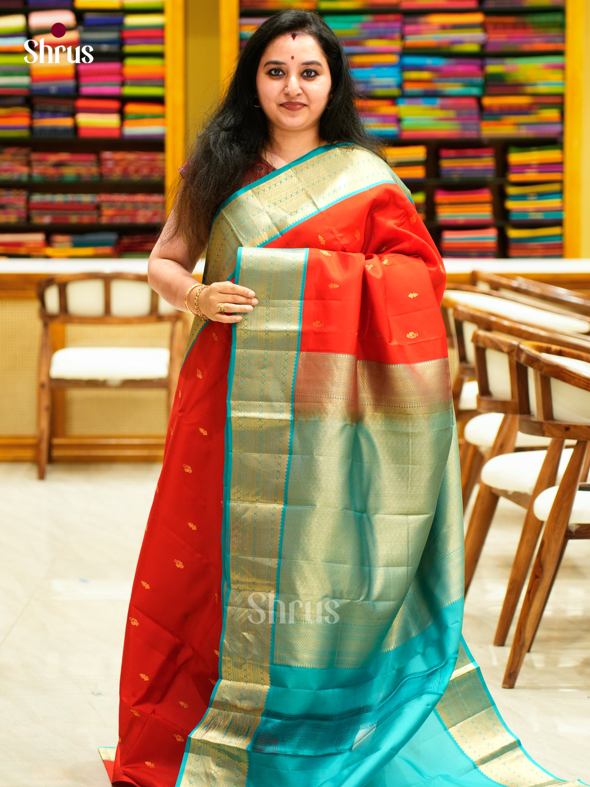 Kanchipuram-halfpure Saree - EES11268 - Shop on Shrus.com