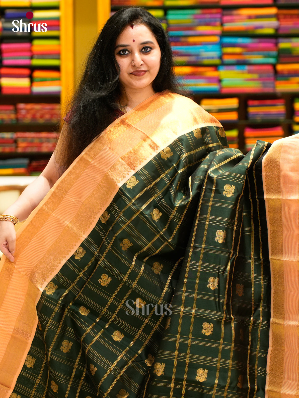 Kanchipuram-halfpure Saree - EES11273 - Shop on Shrus.com