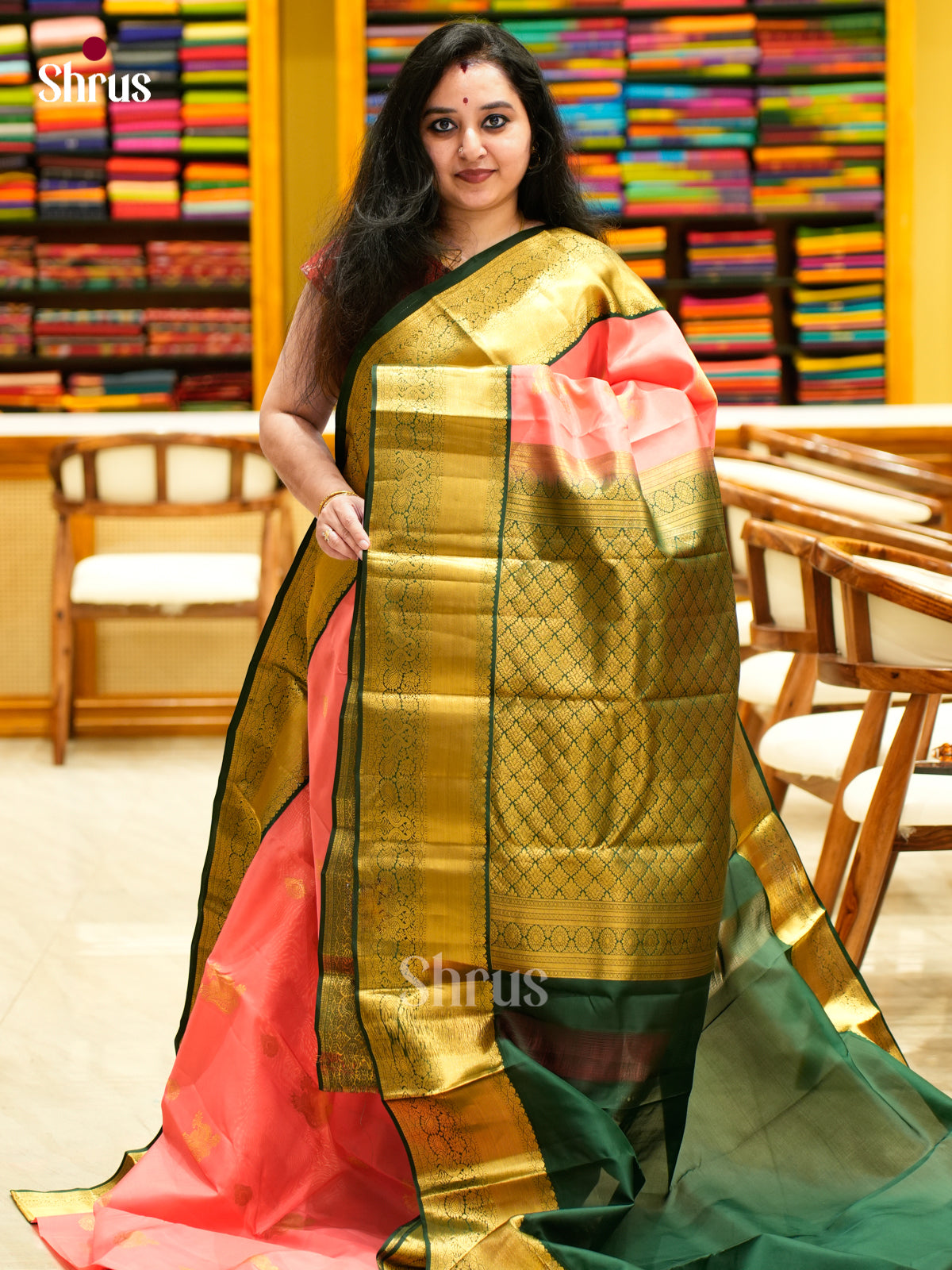 Kanchipuram-halfpure Saree - EES11289 - Shop on Shrus.com