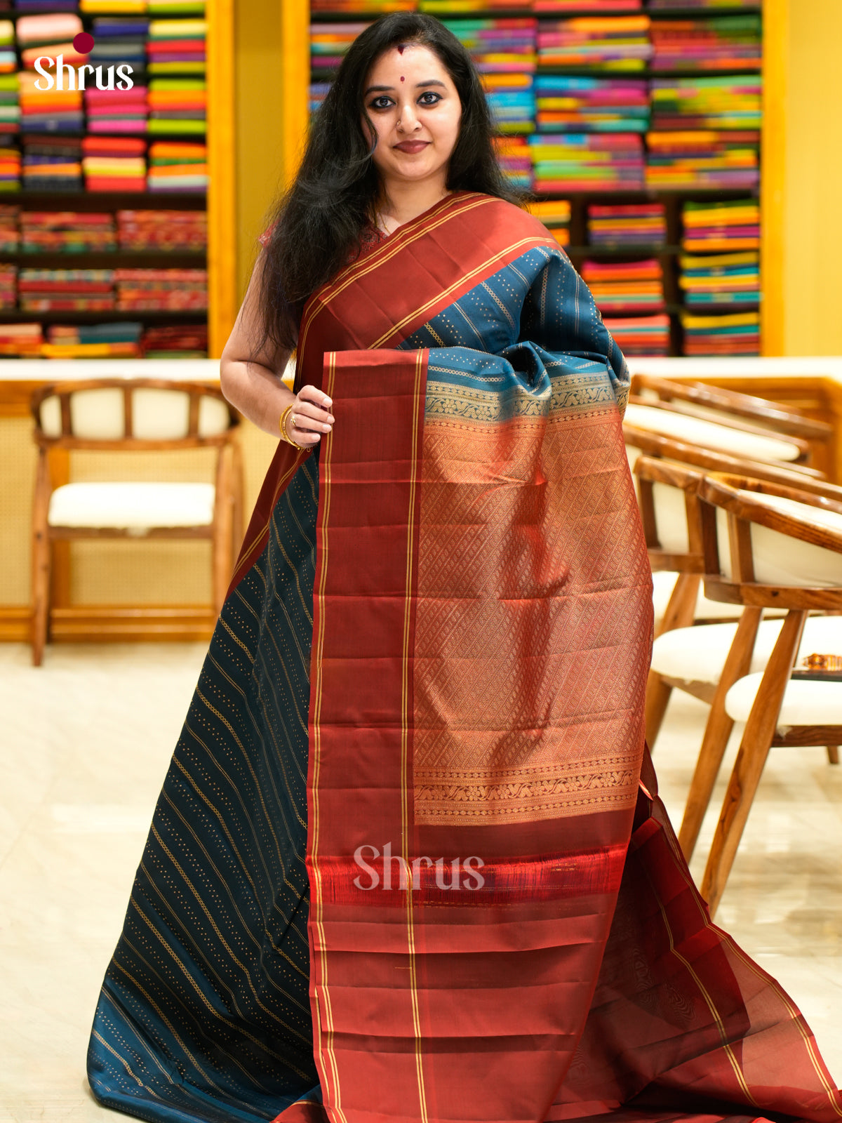 Kanchipuram-halfpure Saree - EES11296 - Shop on Shrus.com