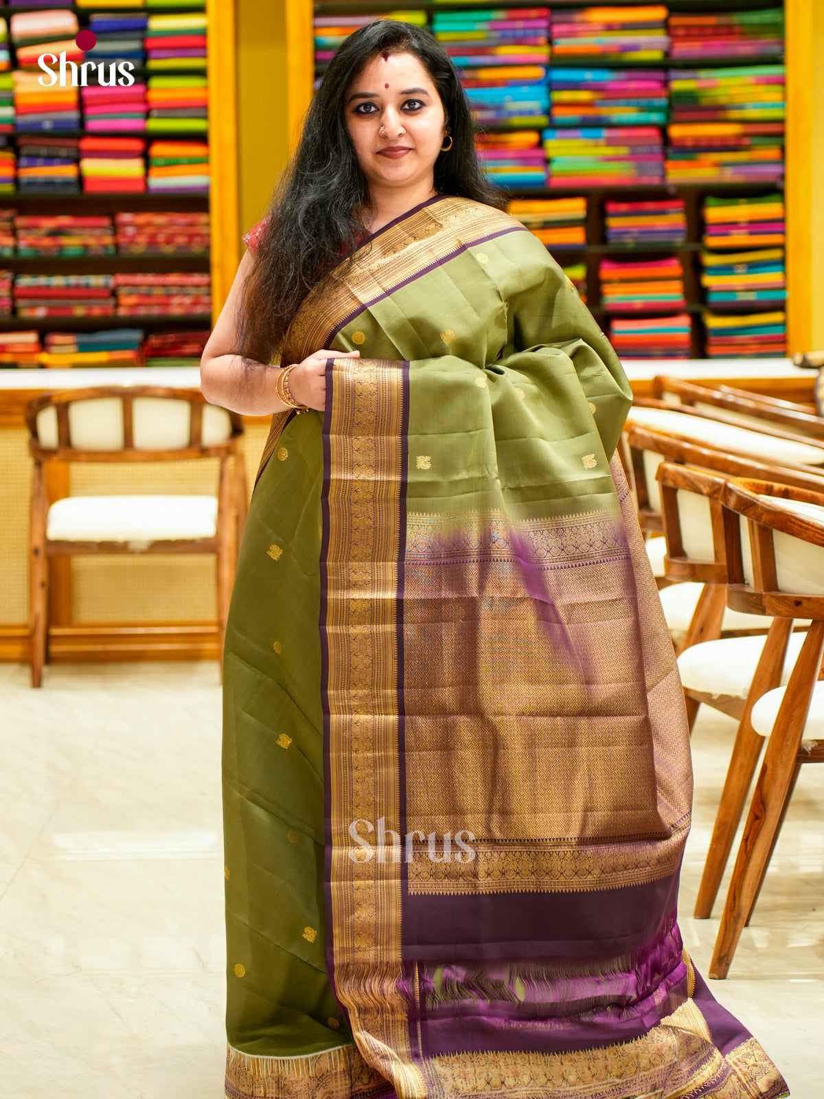 Kanchipuram-halfpure Saree - EES11305 - Shop on Shrus.com