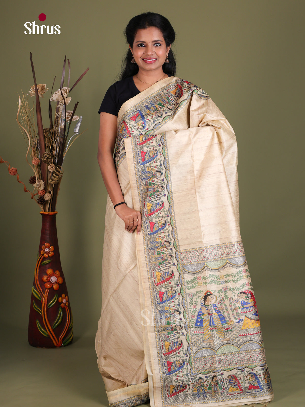 Printed Madhubani Saree - EES12012
