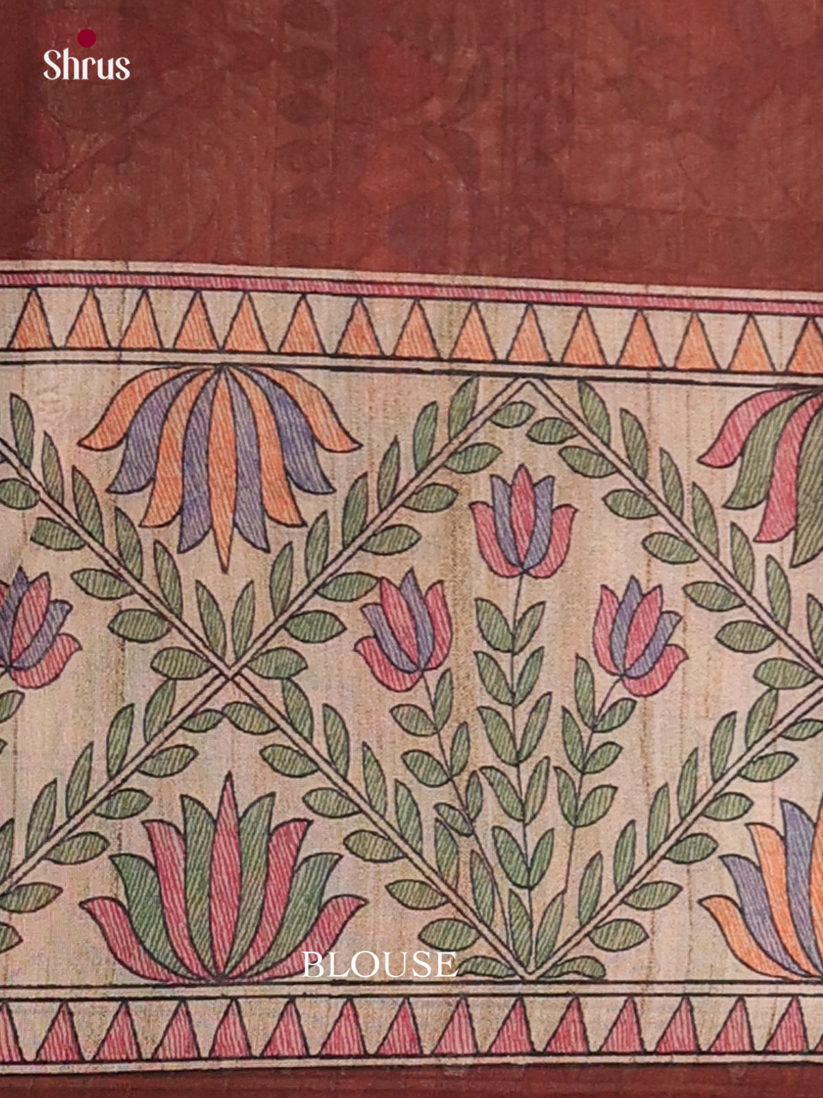 Printed Madhubani Saree - EES12022 - Shop on Shrus.com