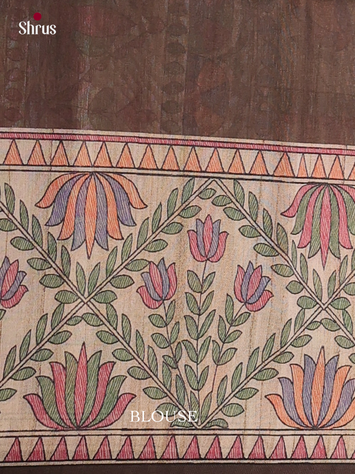 Printed Madhubani Saree - EES12028 - Shop on Shrus.com