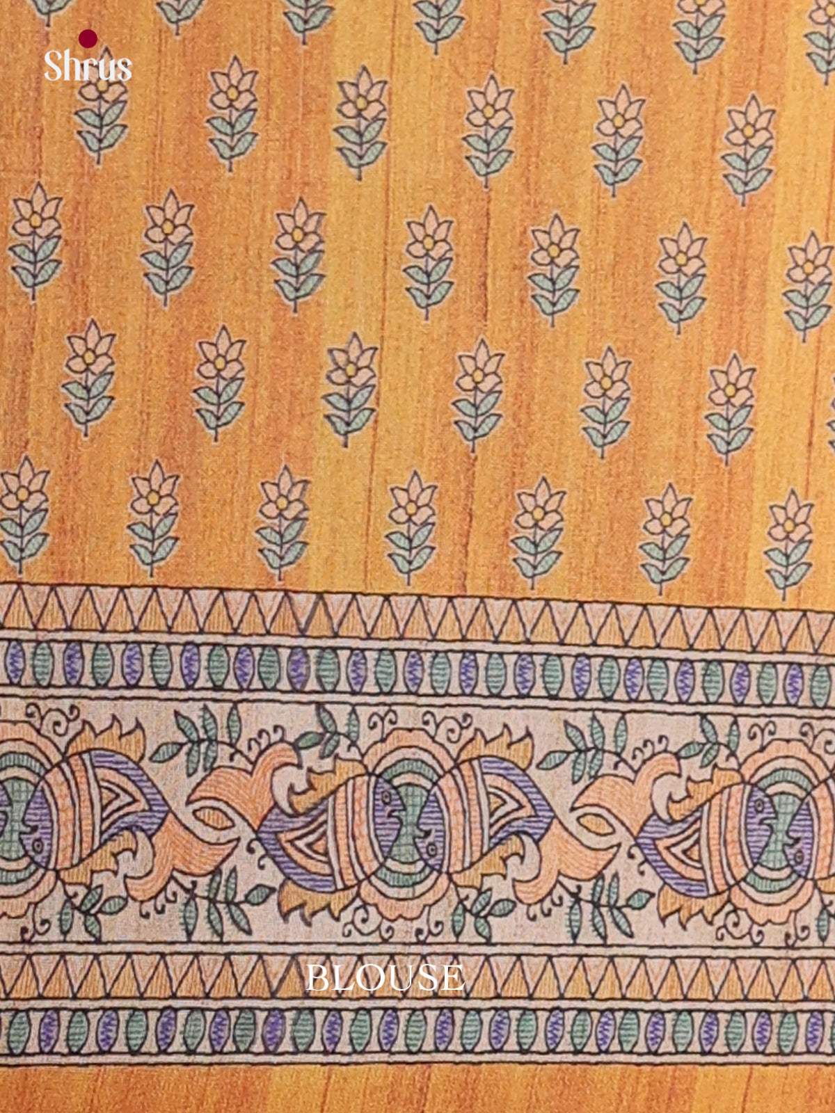Printed Madhubani Saree - EES12041 - Shop on Shrus.com