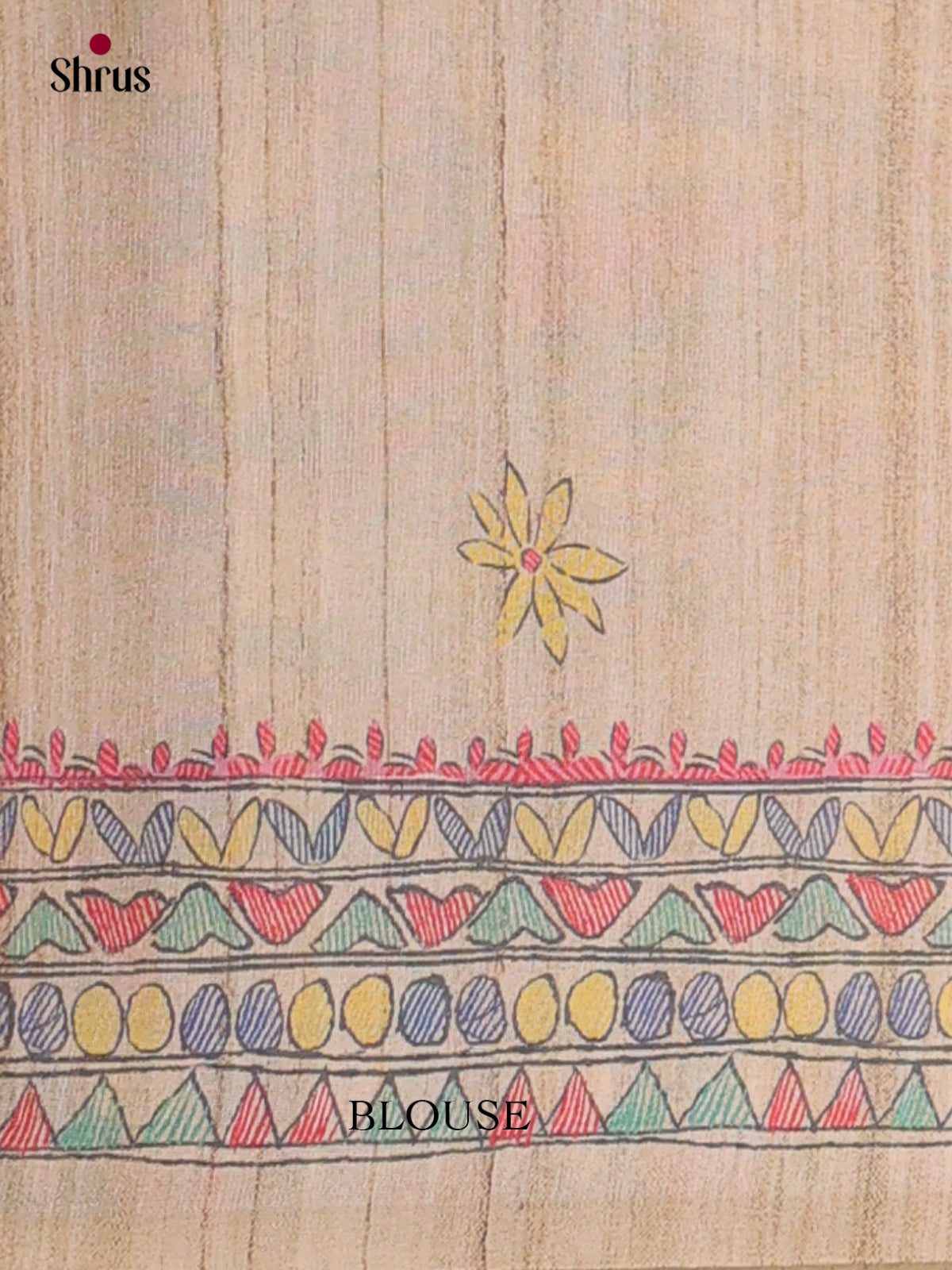 Printed Madhubani Saree - EES12074 - Shop on Shrus.com