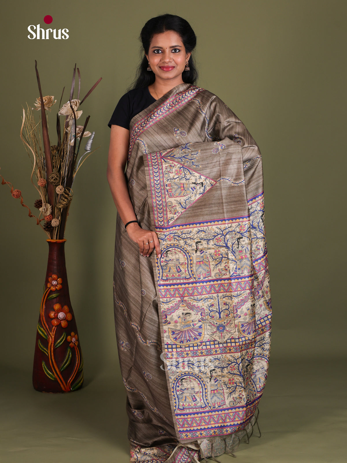 Printed Madhubani Saree - EES12103