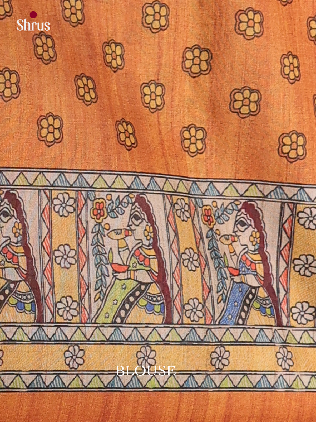 Printed Madhubani Saree - EES12135 - Shop on Shrus.com