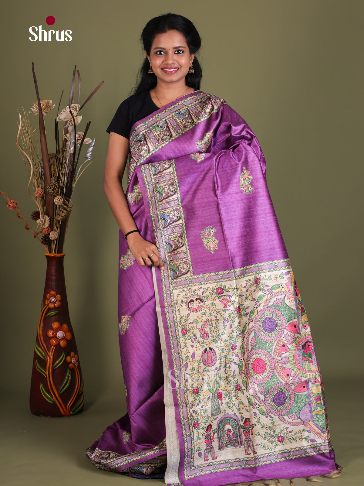 Printed Madhubani Saree - EES12137