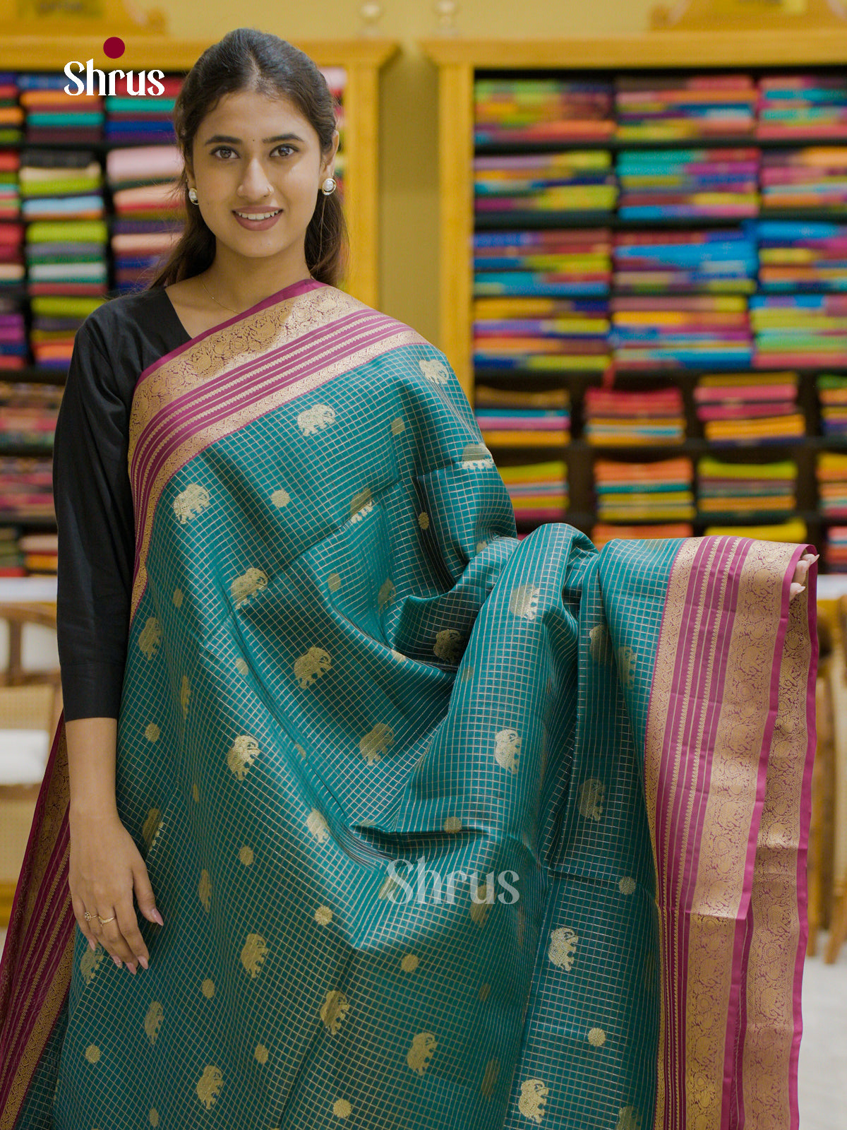 Softsilk-halfpure Saree - EES12189 - Shop on Shrus.com