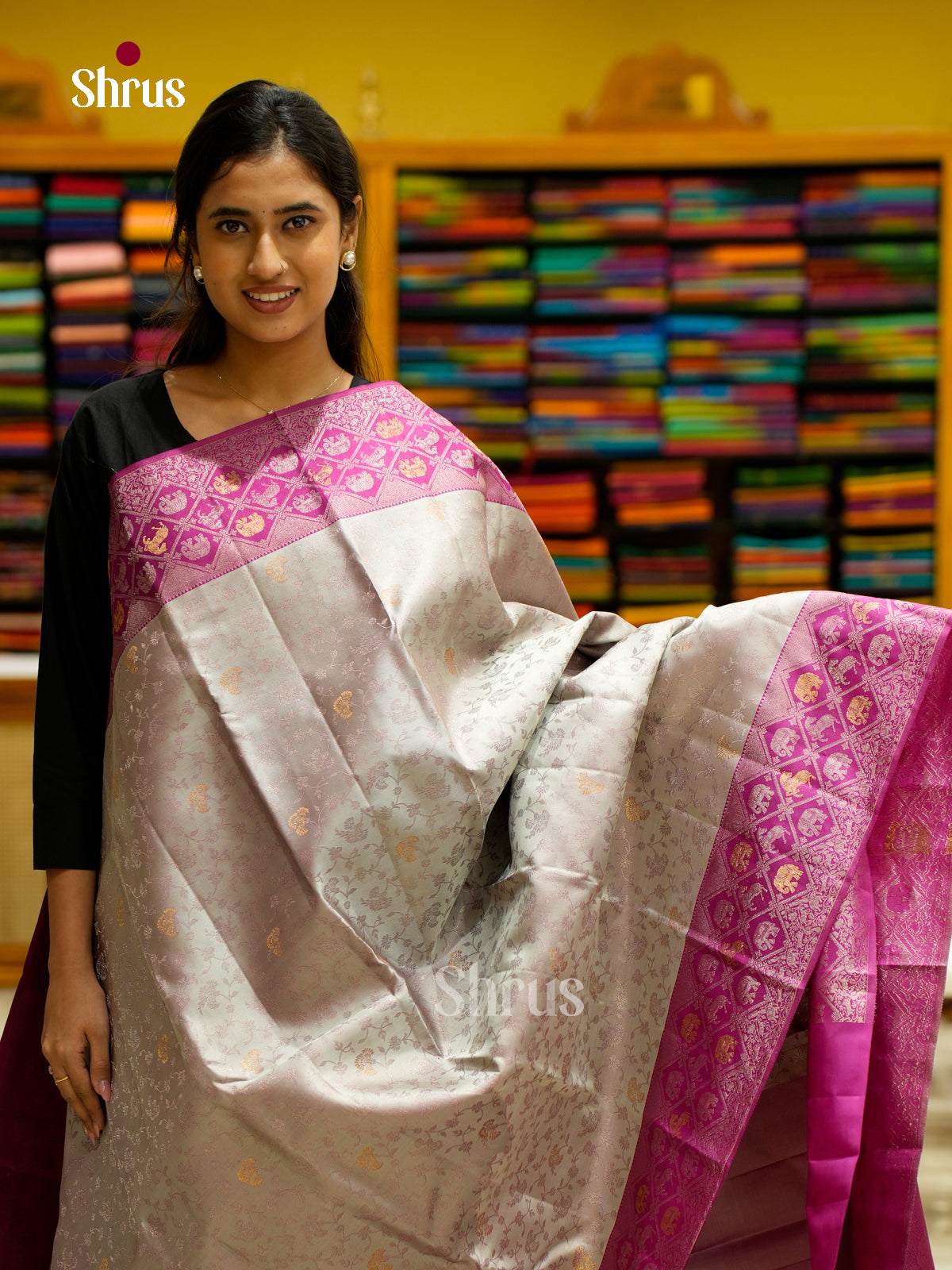 Kanchipuram silk Saree - EES12212 - Shop on Shrus.com