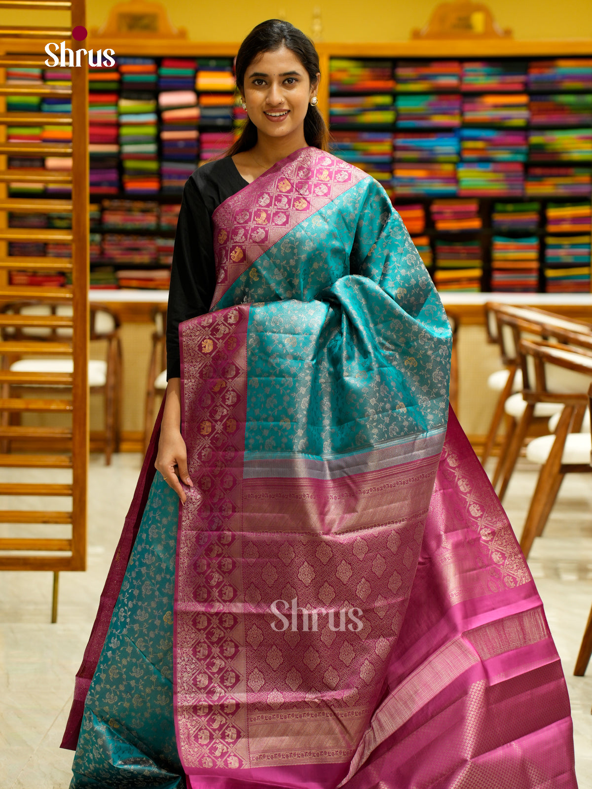 Kanchipuram silk Saree - EES12214 - Shop on Shrus.com
