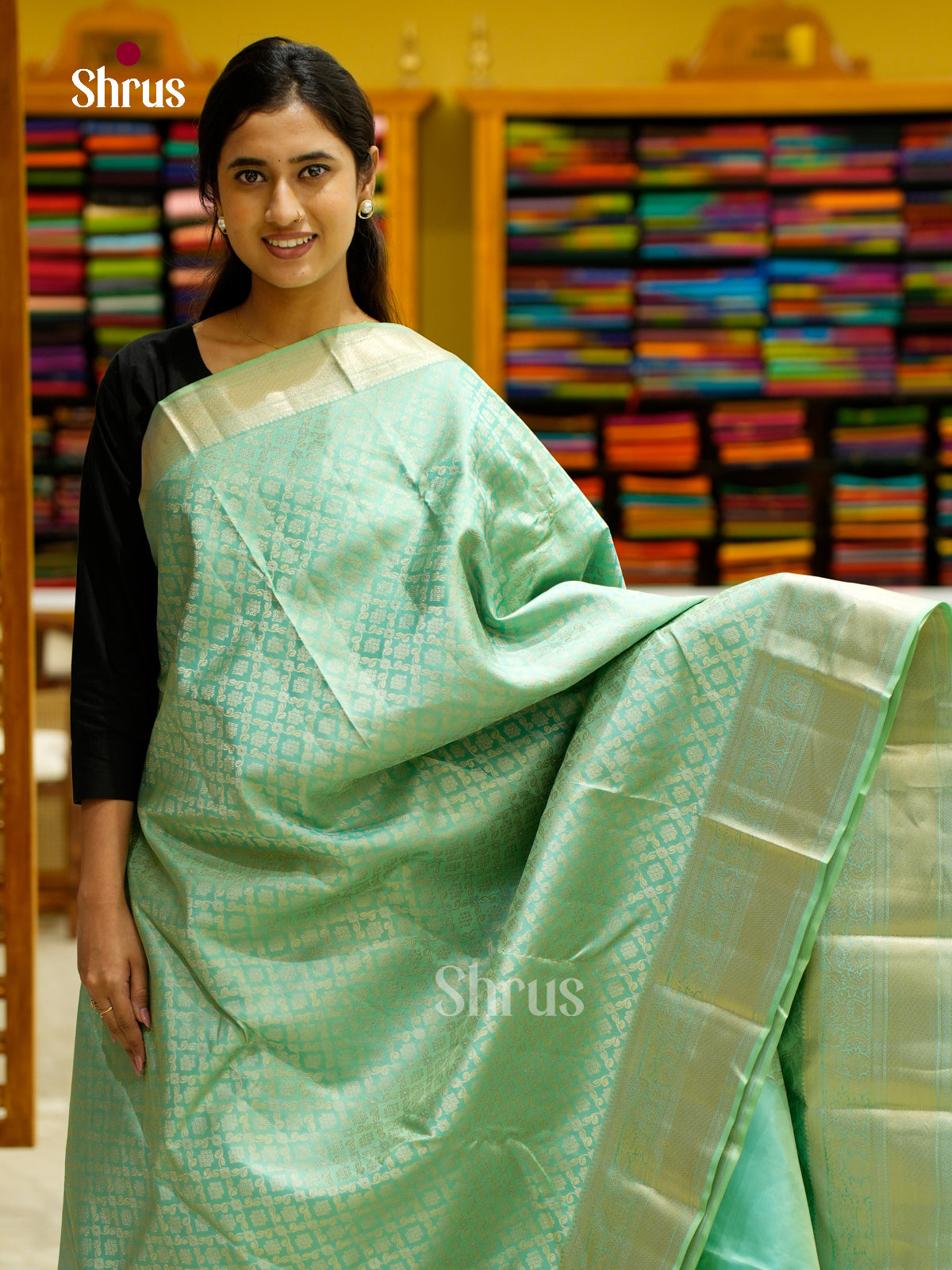 Kanchipuram silk Saree - EES12247 - Shop on Shrus.com