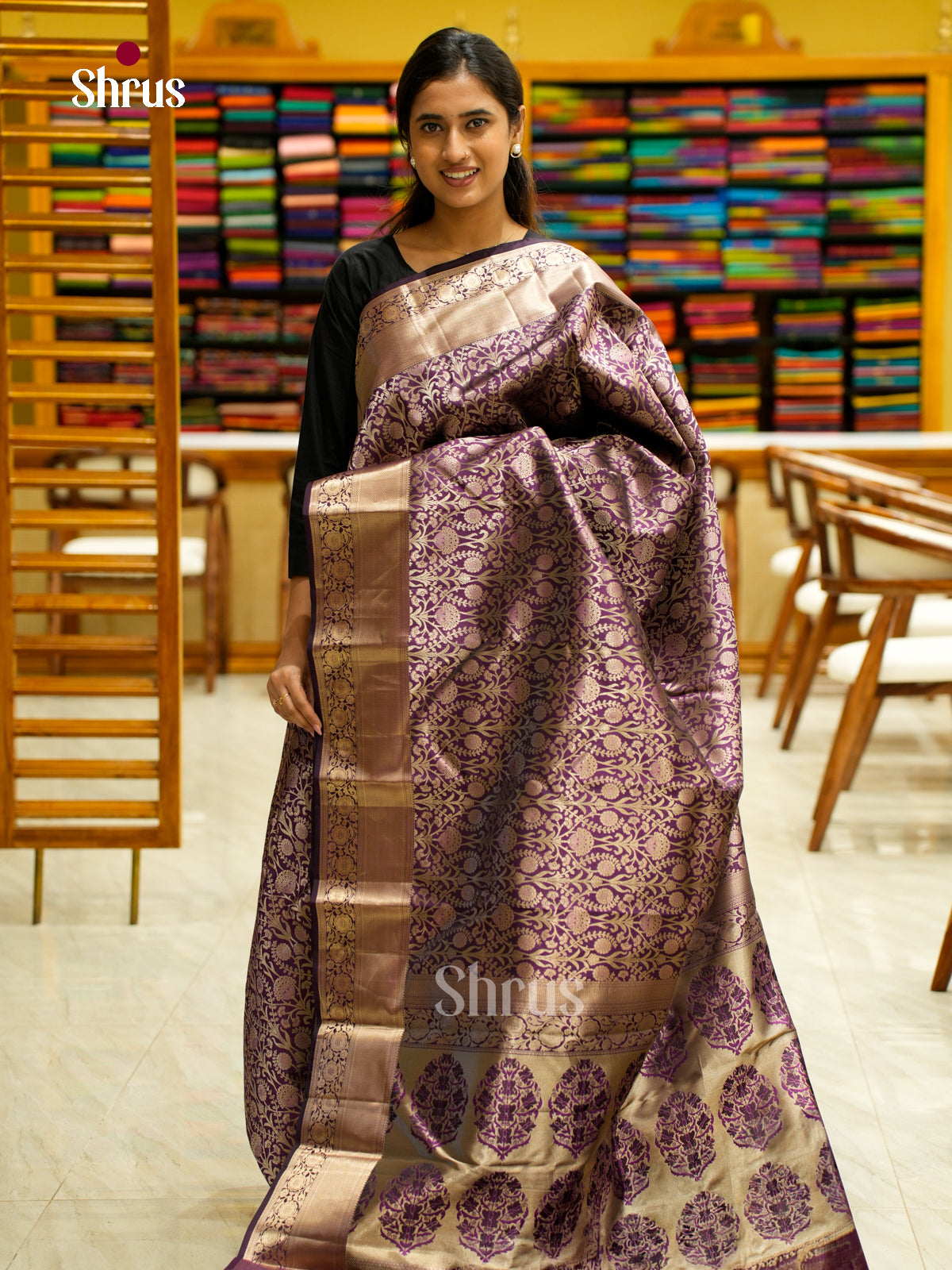 Kanchipuram silk Saree - EES12249 - Shop on Shrus.com