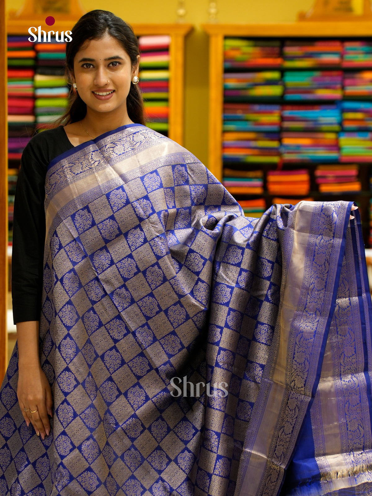 Kanchipuram silk Saree - EES12250 - Shop on Shrus.com