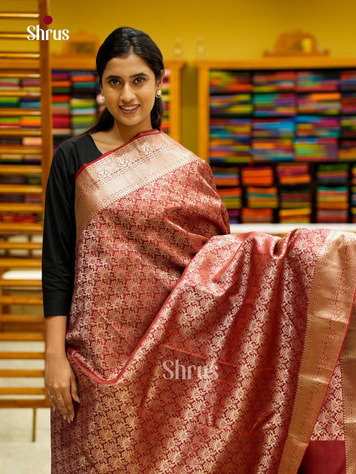 Kanchipuram silk Saree - EES12265 - Shop on Shrus.com