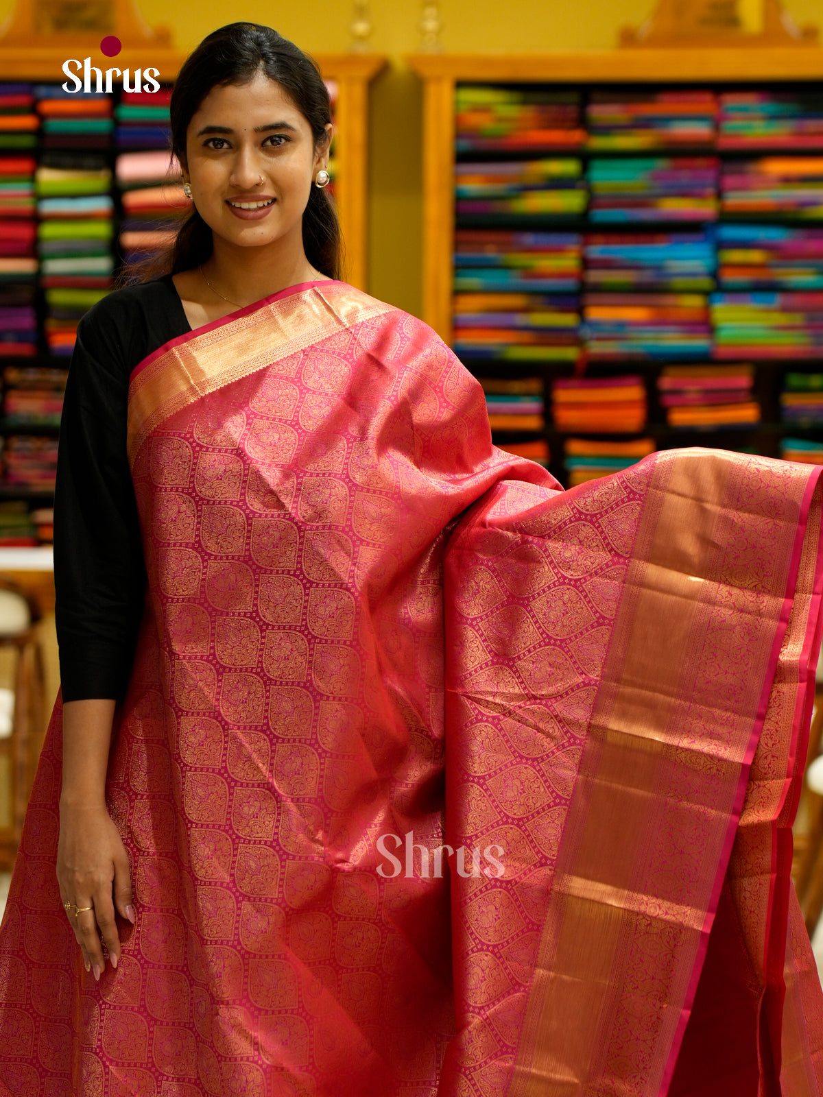 Kanchipuram silk Saree - EES12273 - Shop on Shrus.com