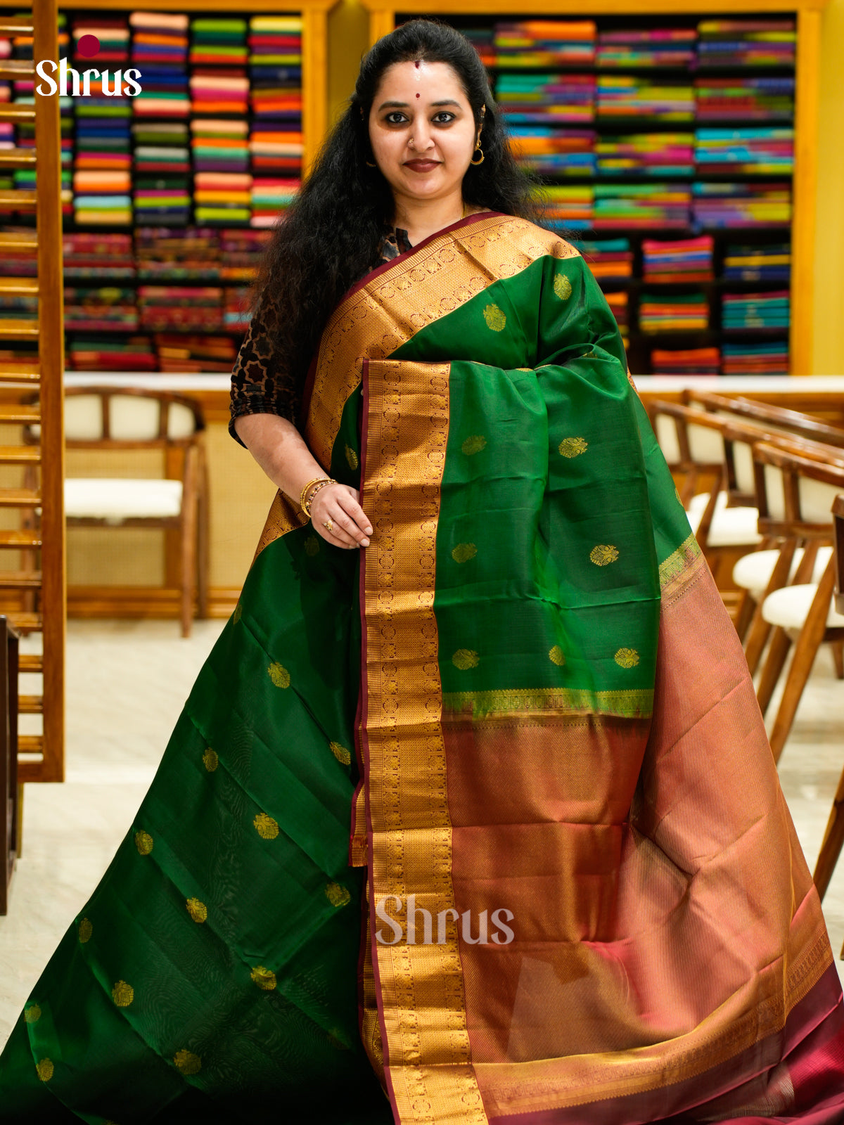 Kanchipuram-halfpure Saree - EES14048 - Shop on Shrus.com