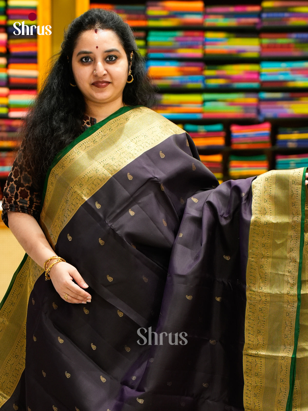 Kanchipuram-halfpure Saree - EES14055 - Shop on Shrus.com