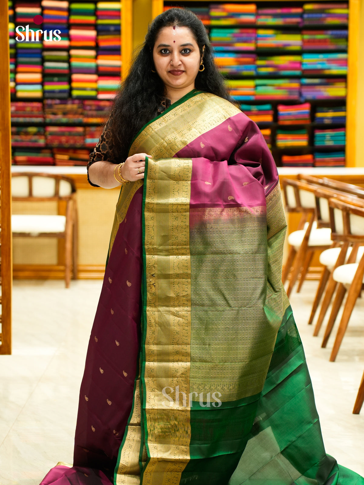 Kanchipuram-halfpure Saree - EES14058 - Shop on Shrus.com