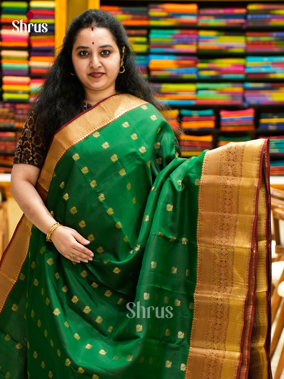 Kanchipuram-halfpure Saree - EES14059 - Shop on Shrus.com
