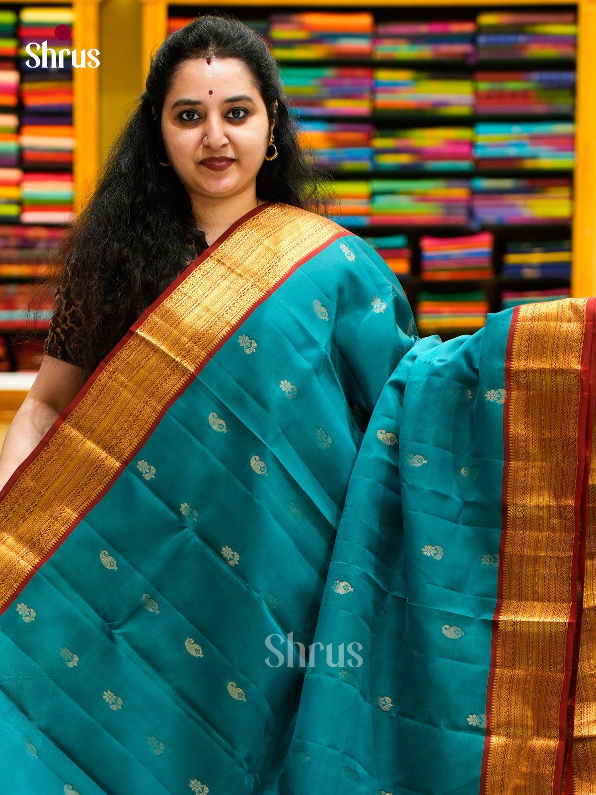 Kanchipuram-halfpure Saree - EES14065 - Shop on Shrus.com