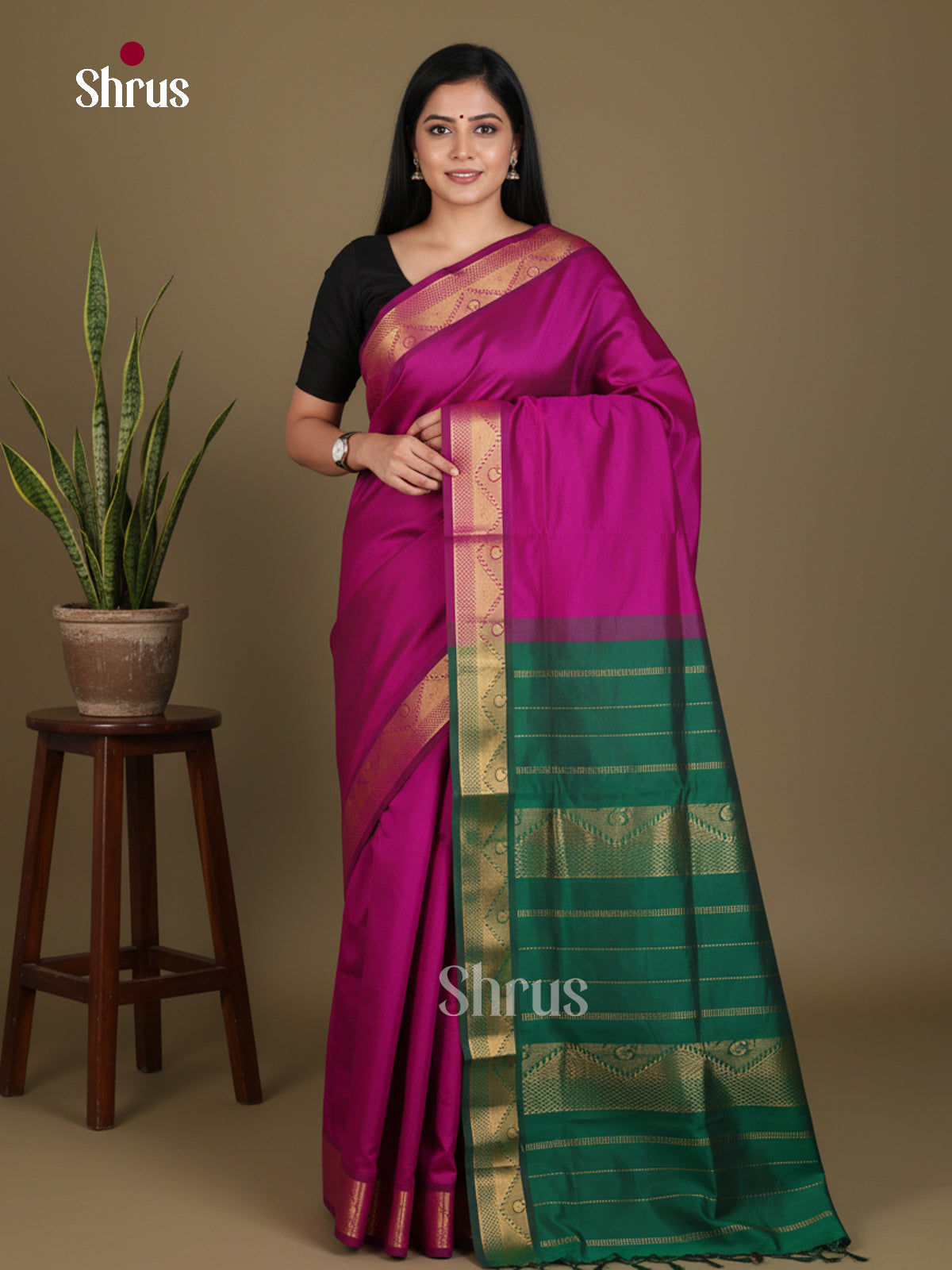Silkcotton-Halfpure 9Yards Saree - EES16097 - Shop on Shrus.com