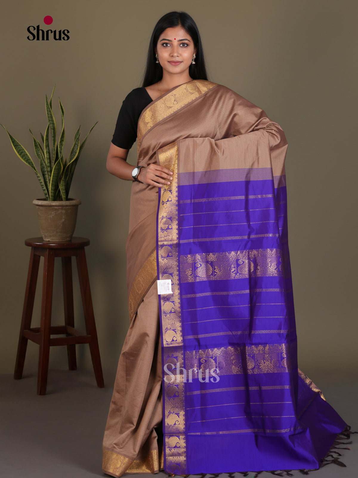 Silkcotton-Halfpure 9Yards Saree - EES16103 - Shop on Shrus.com