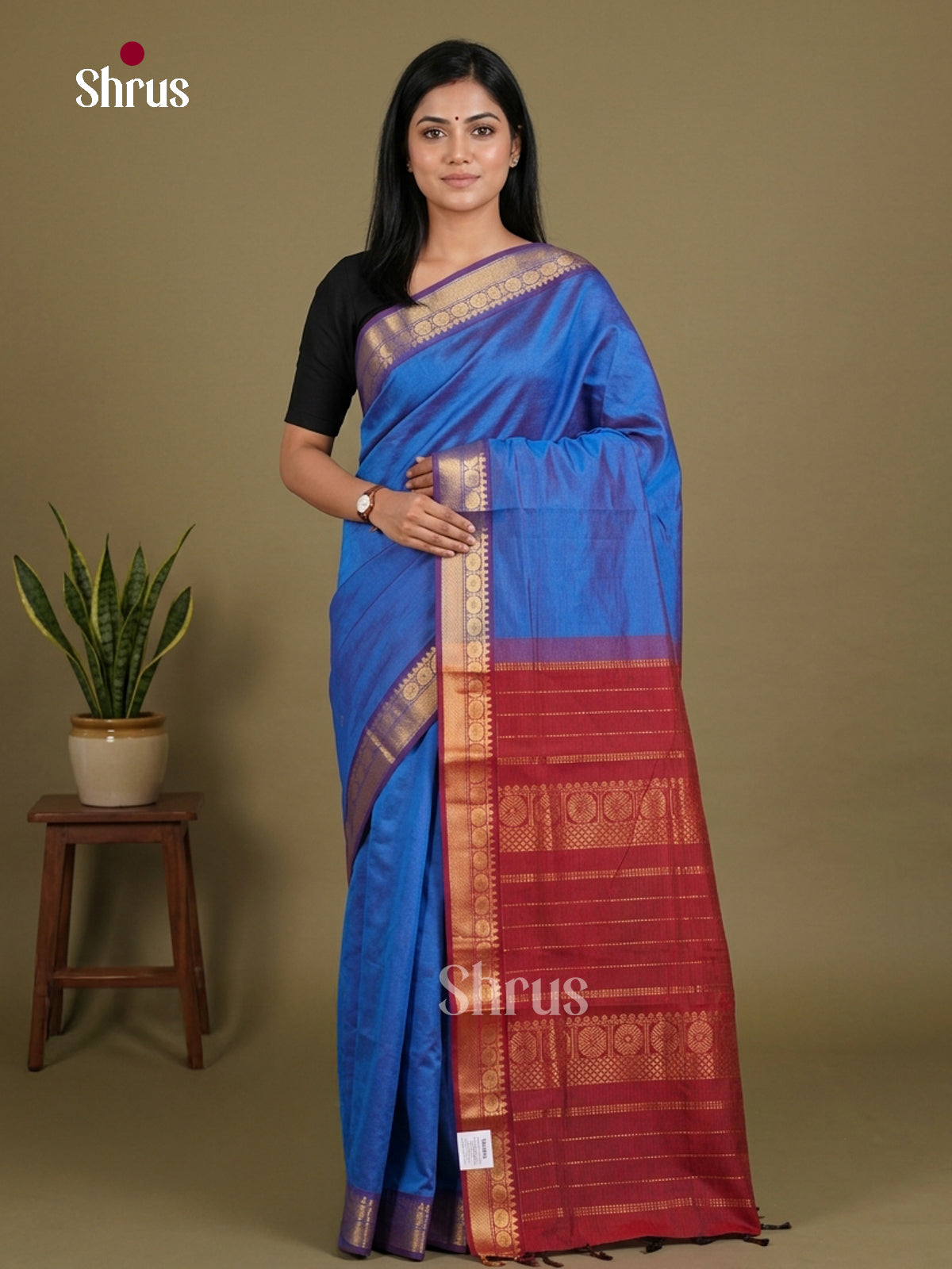 Silkcotton-Halfpure 9Yards Saree - EES16121 - Shop on Shrus.com