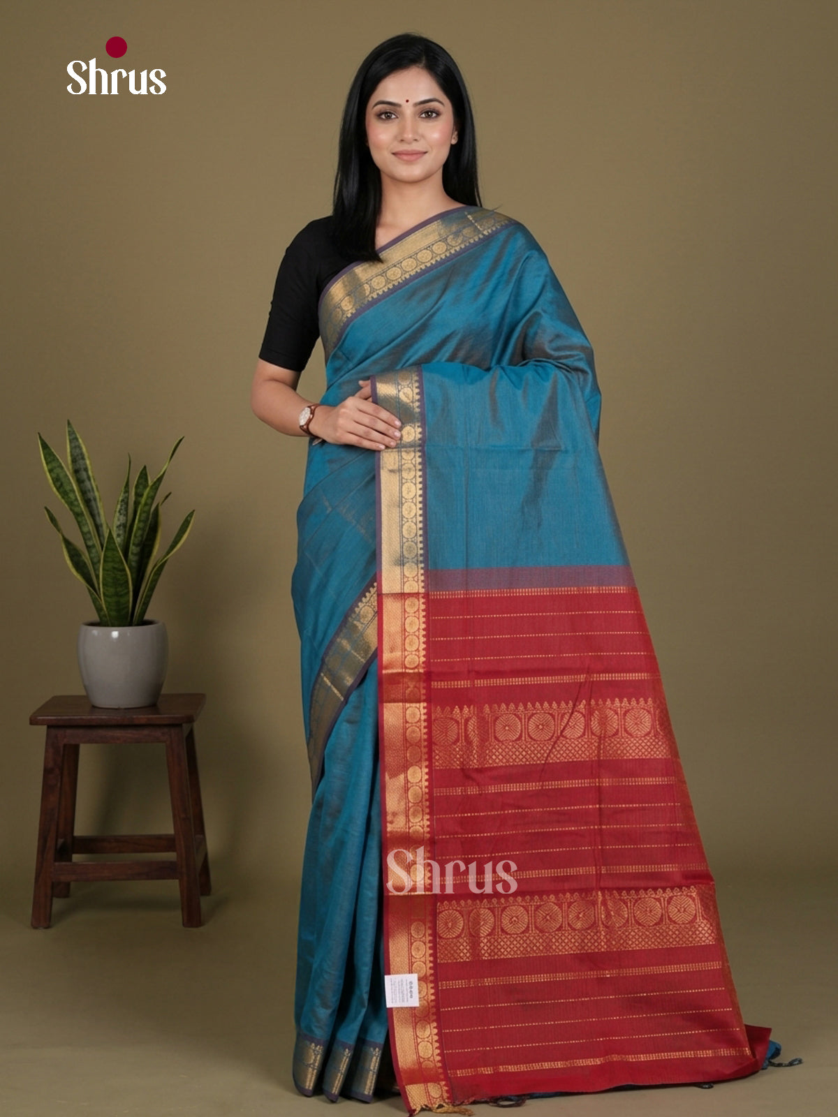 Silkcotton-Halfpure 9Yards Saree - EES16127 - Shop on Shrus.com
