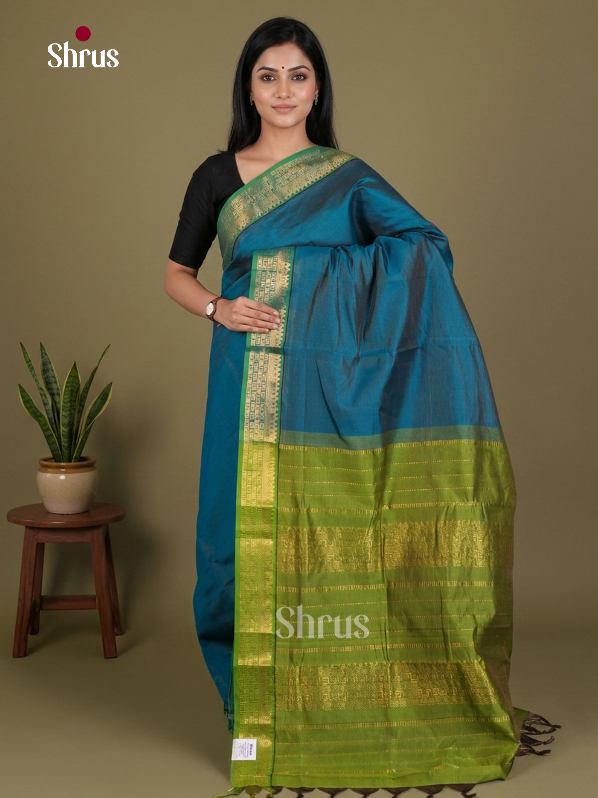 Silkcotton-Halfpure 9Yards Saree - EES16131 - Shop on Shrus.com