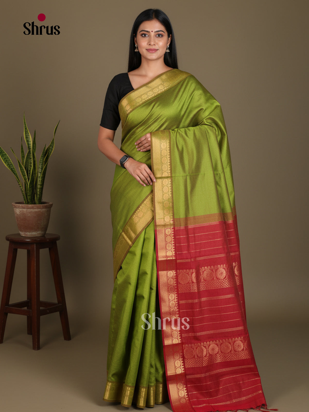 Silkcotton-Halfpure 9Yards Saree - EES16136 - Shop on Shrus.com