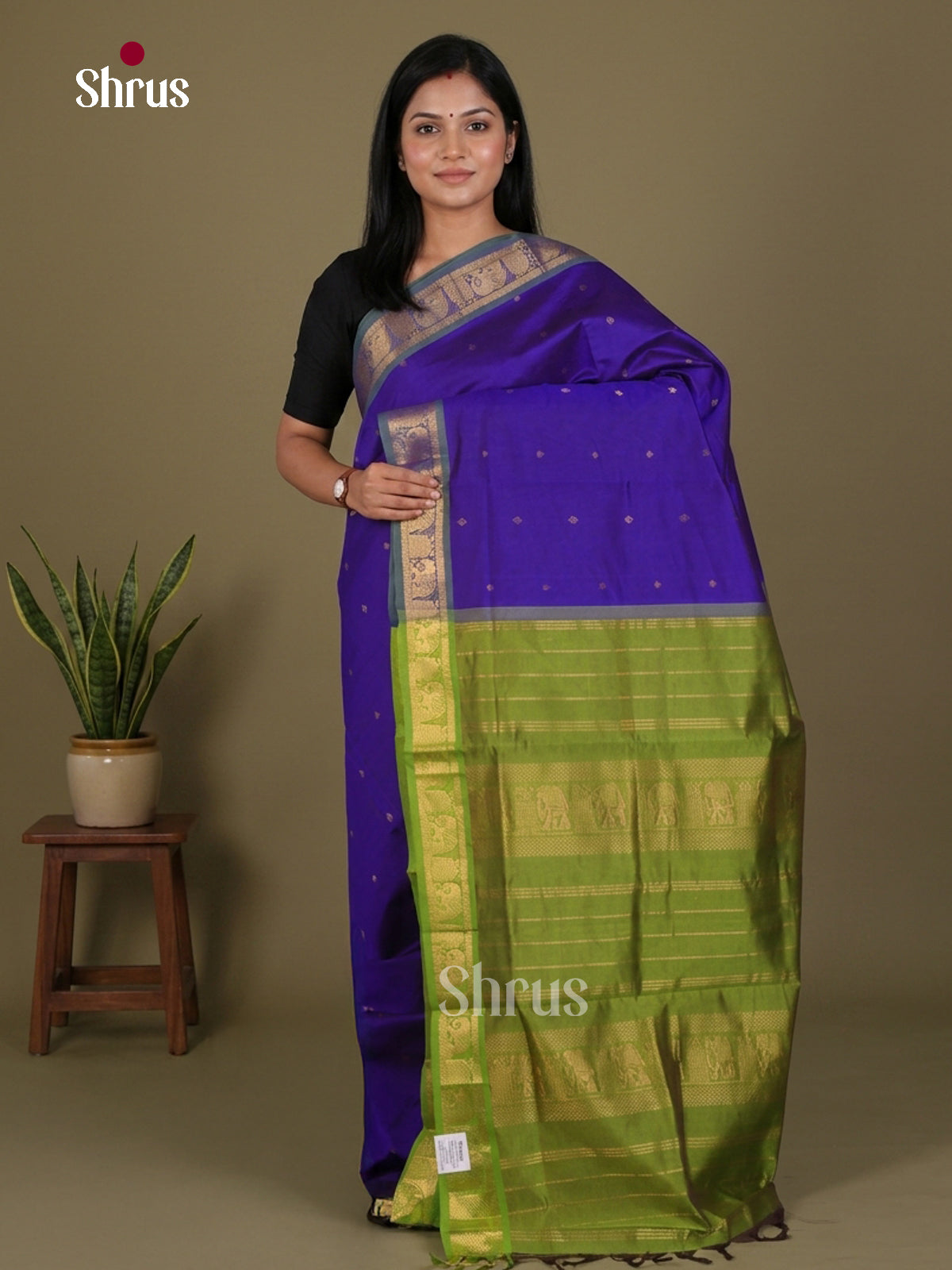 Silkcotton-halfpure Saree - EES16150 - Shop on Shrus.com