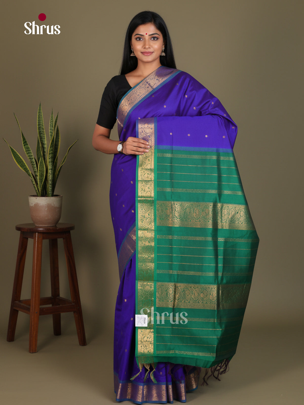 Silkcotton-halfpure Saree - EES16160 - Shop on Shrus.com