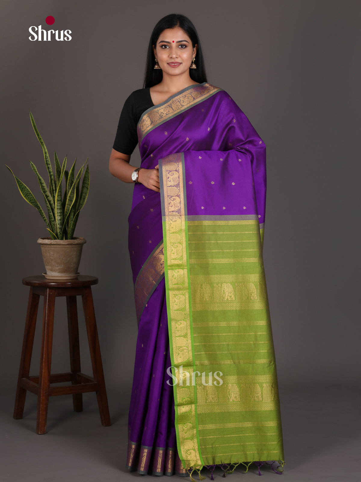 Silkcotton-halfpure Saree - EES16161 - Shop on Shrus.com