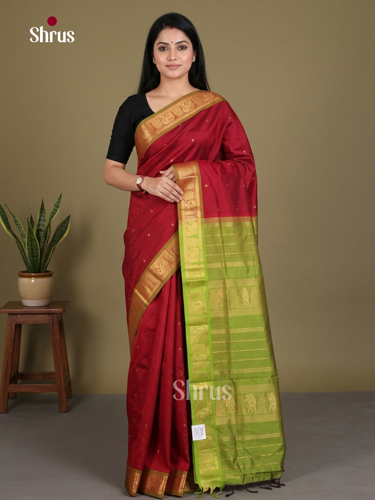 Silkcotton-halfpure Saree - EES16165 - Shop on Shrus.com