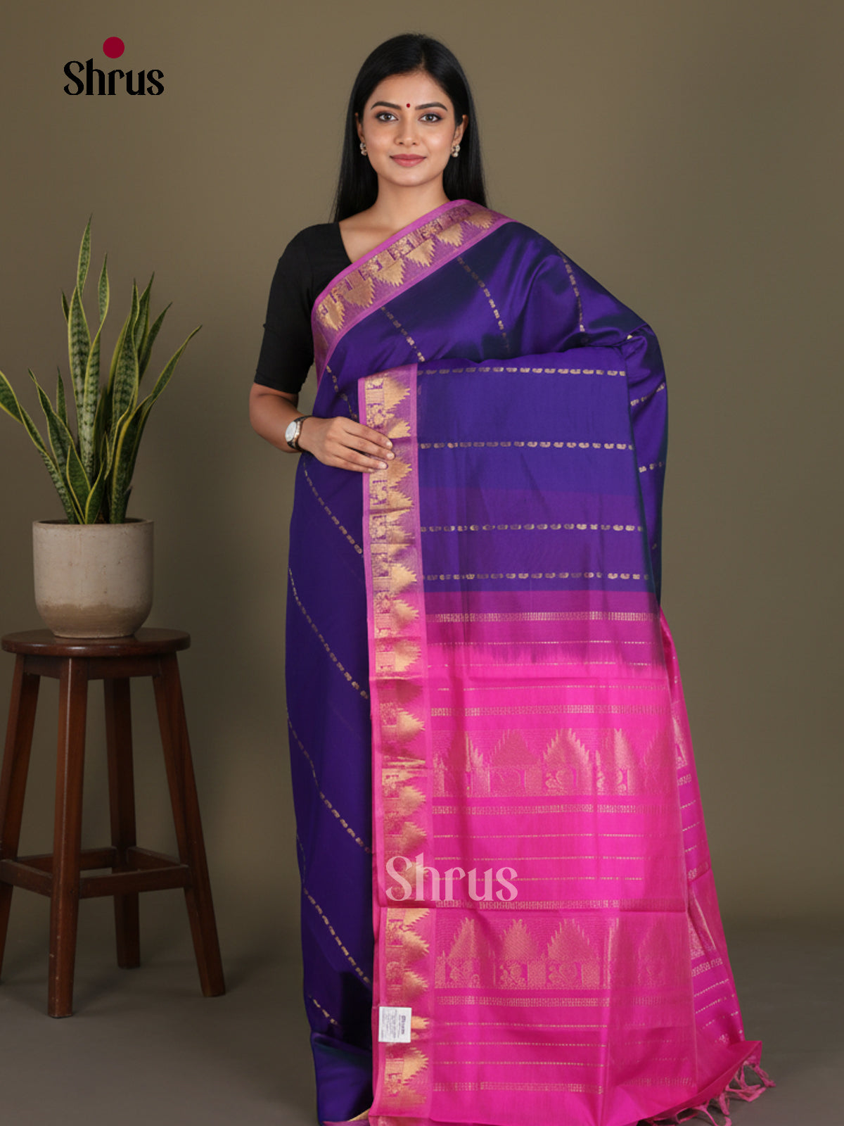 Silkcotton-halfpure Saree - EES16166 - Shop on Shrus.com