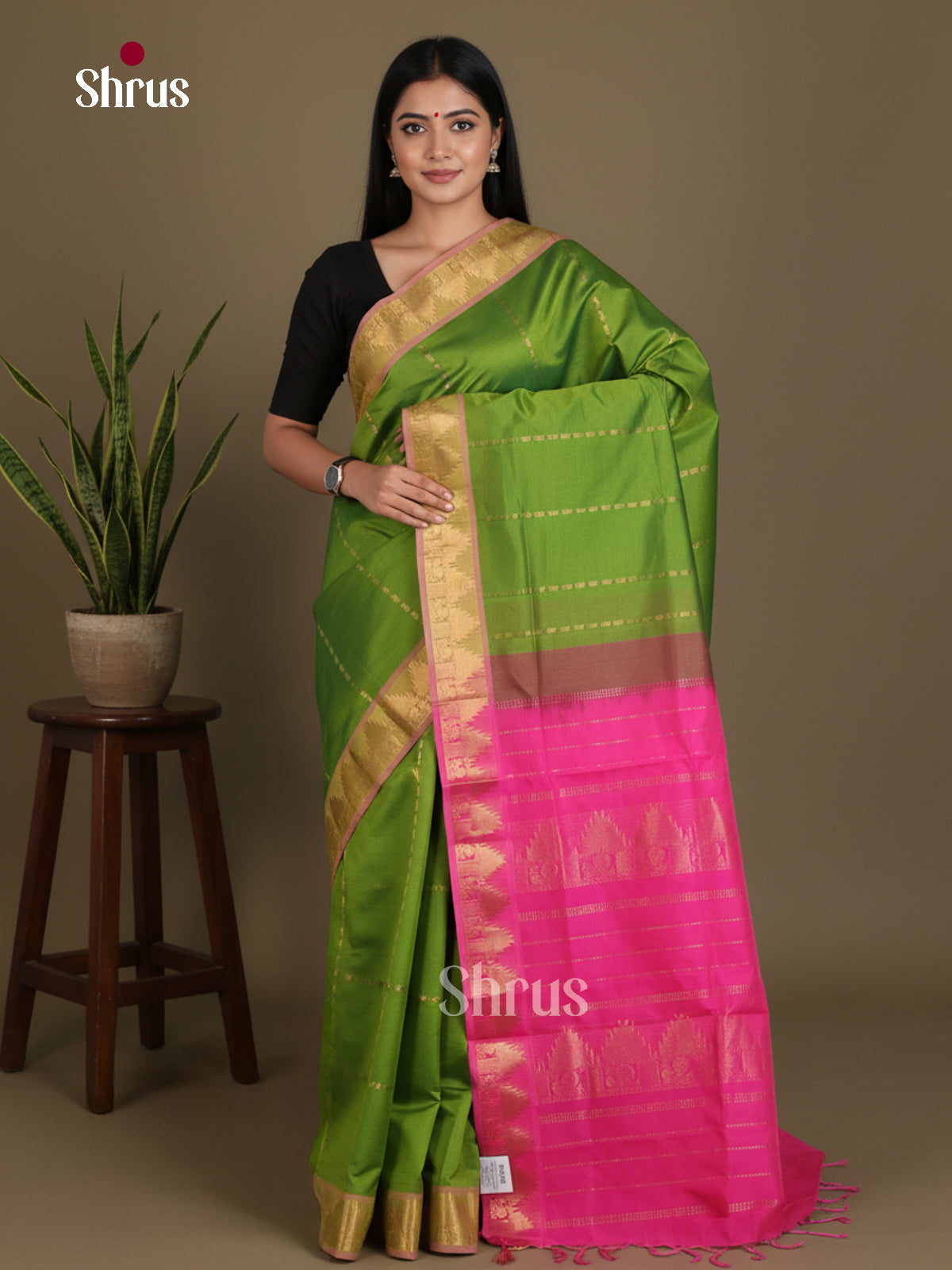 Silkcotton-halfpure Saree - EES16169 - Shop on Shrus.com
