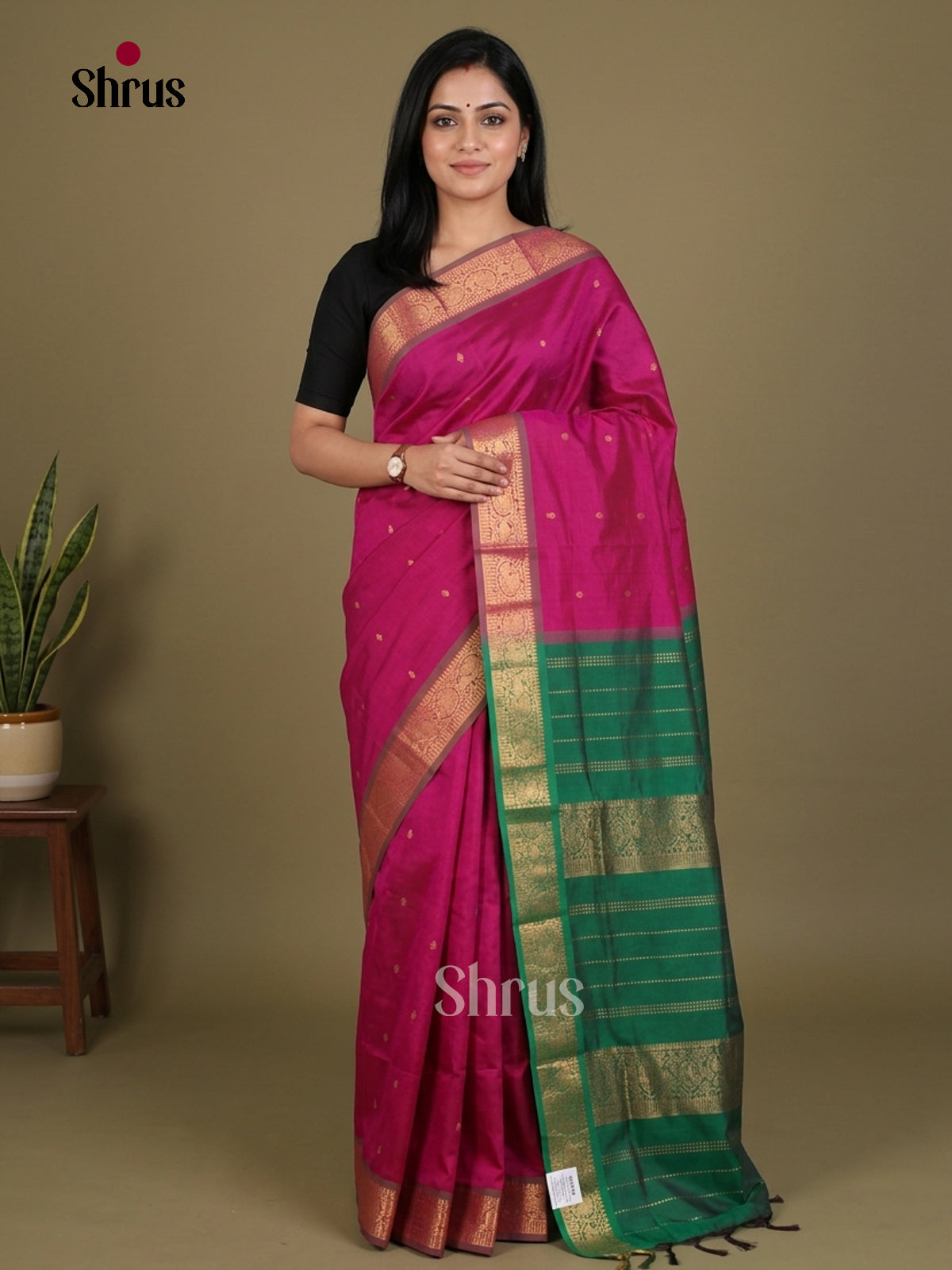 Silkcotton-halfpure Saree - EES16170 - Shop on Shrus.com