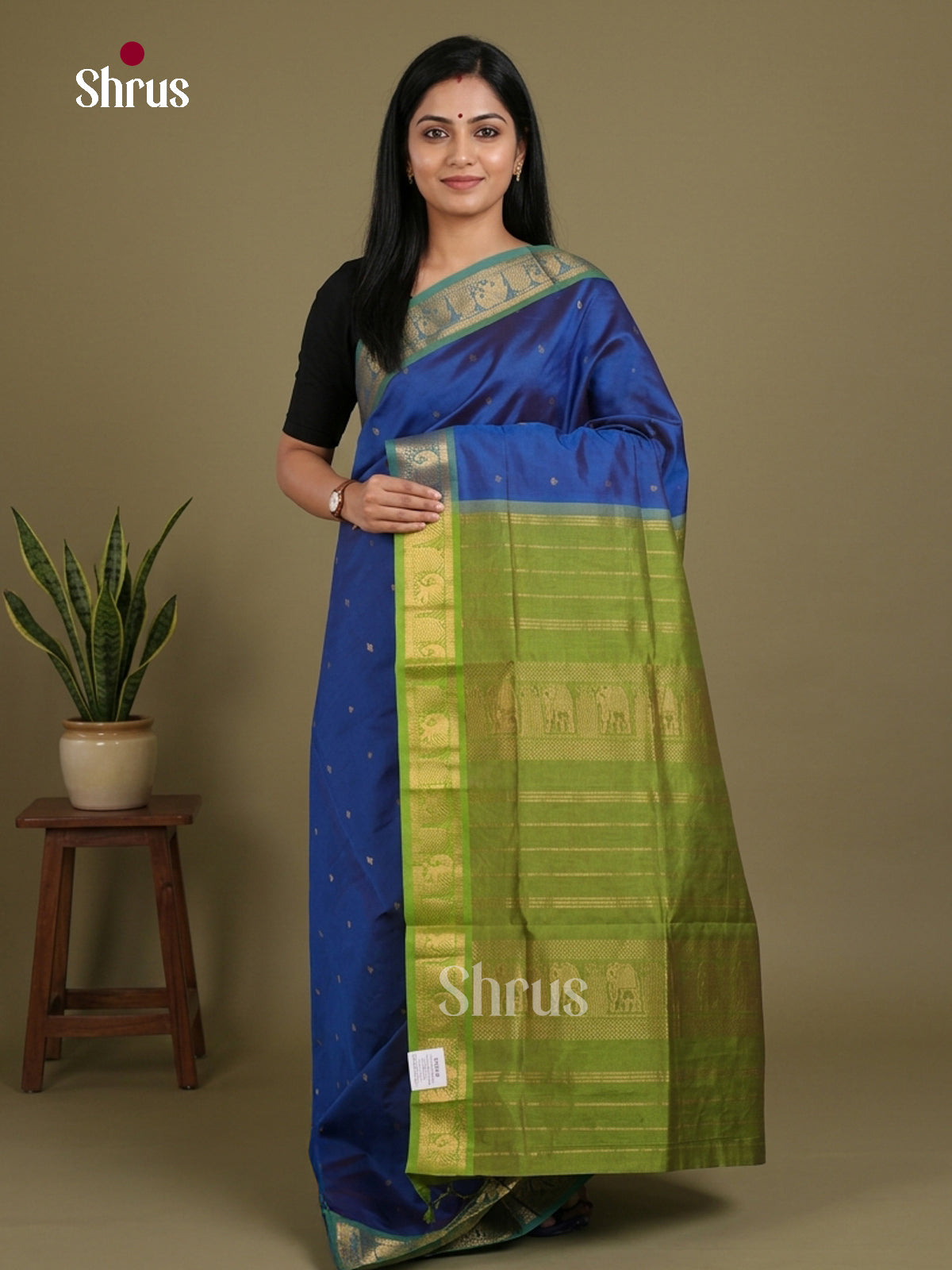 Silkcotton-halfpure Saree - EES16188 - Shop on Shrus.com