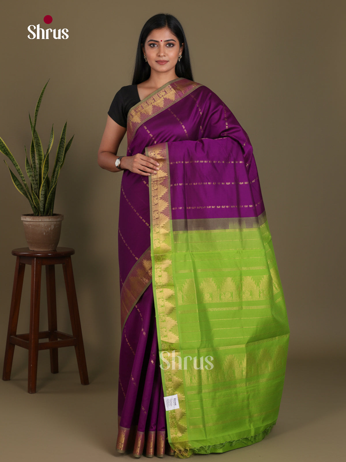 Silkcotton-halfpure Saree - EES16190 - Shop on Shrus.com