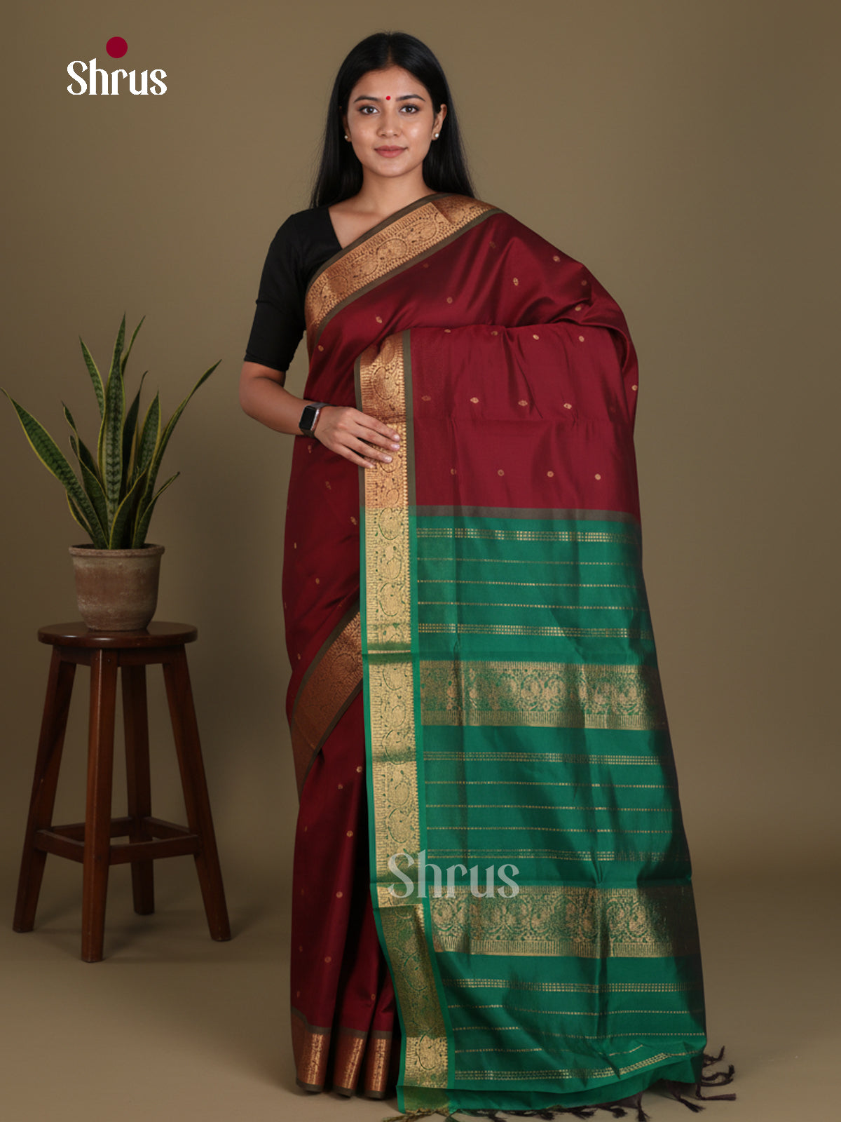 Silkcotton-halfpure Saree - EES16200 - Shop on Shrus.com