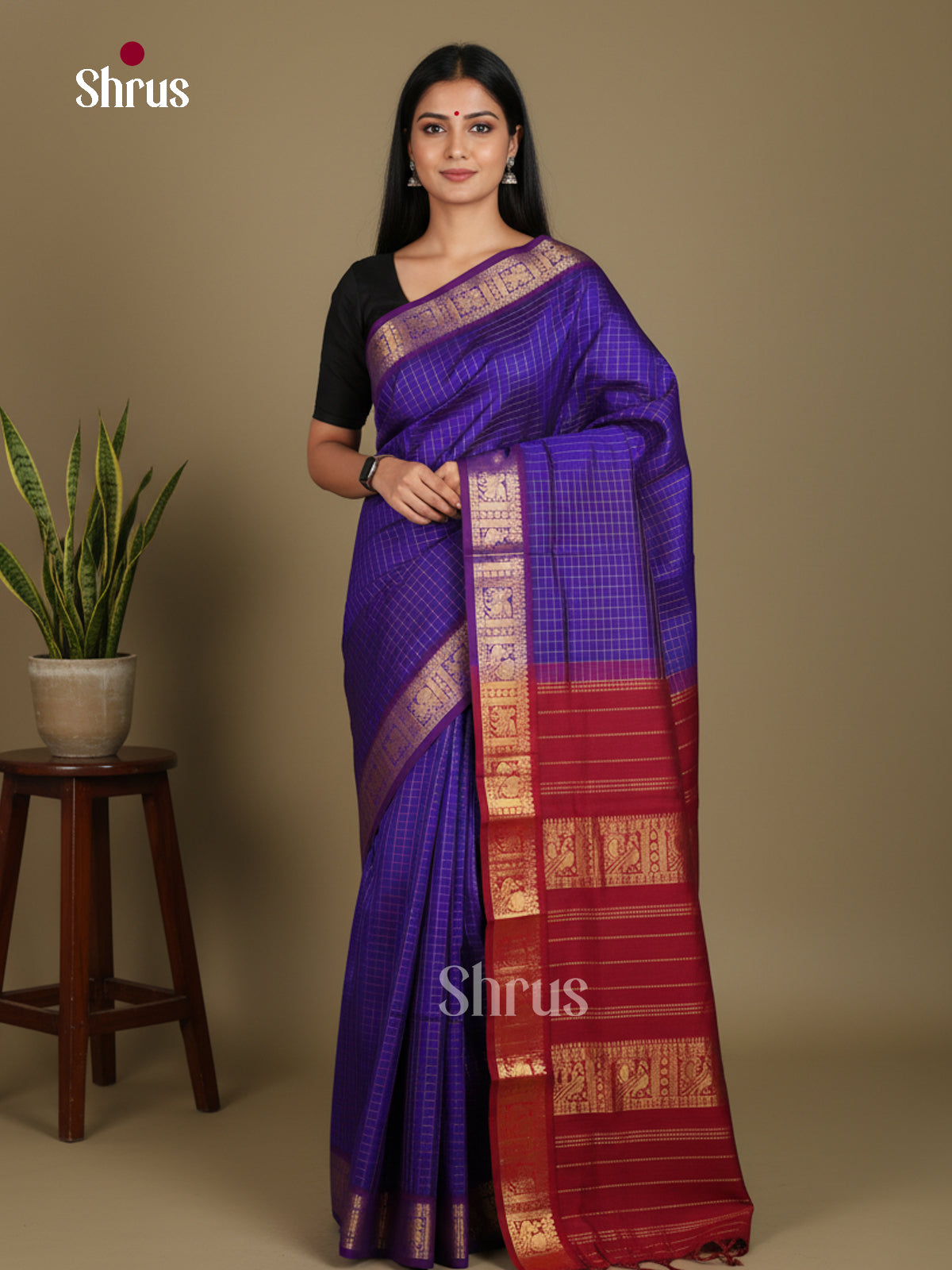 Silkcotton-Halfpure 9Yards Saree - EES16204 - Shop on Shrus.com
