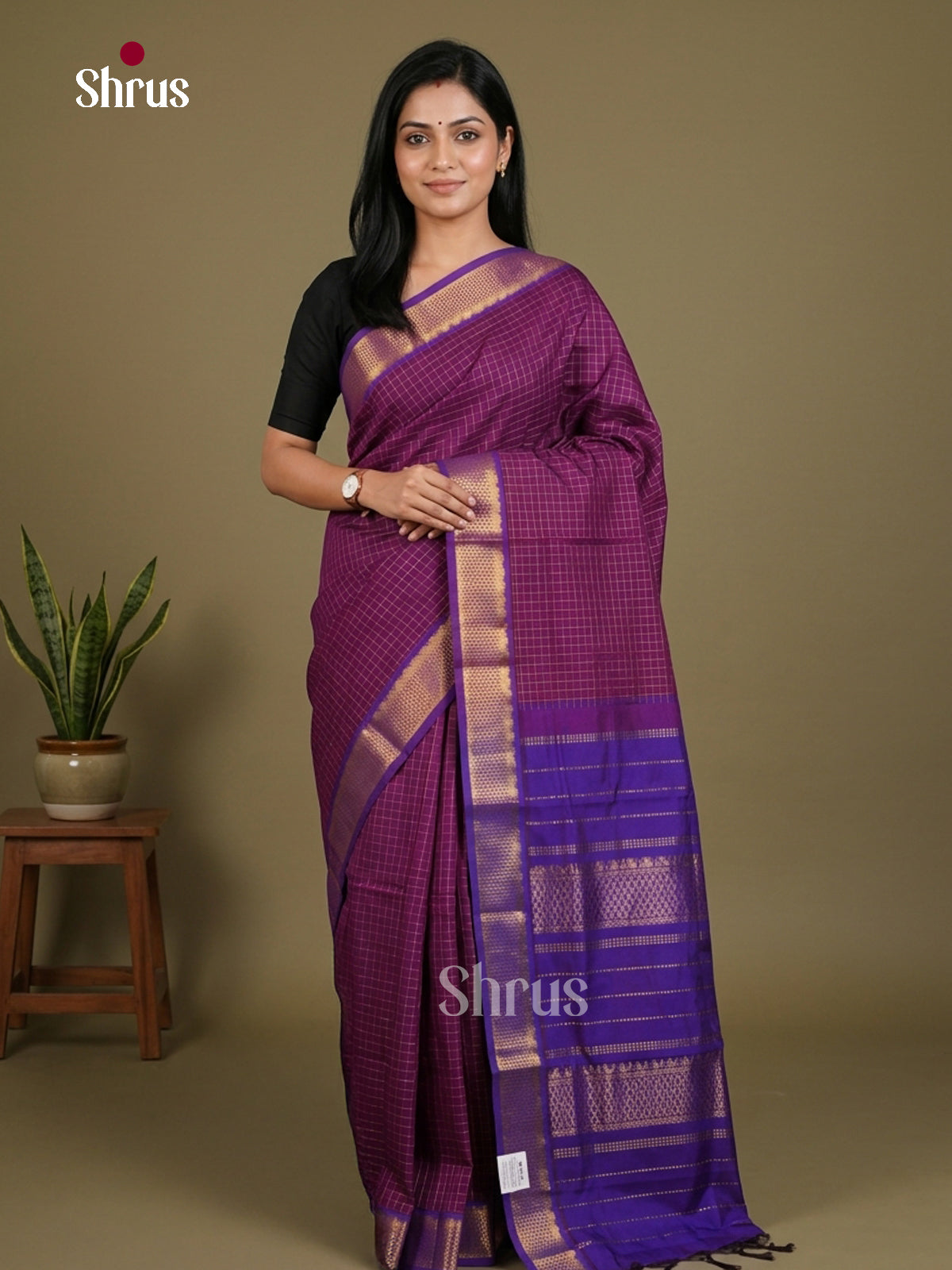 Silkcotton-Halfpure 9Yards Saree - EES16206 - Shop on Shrus.com