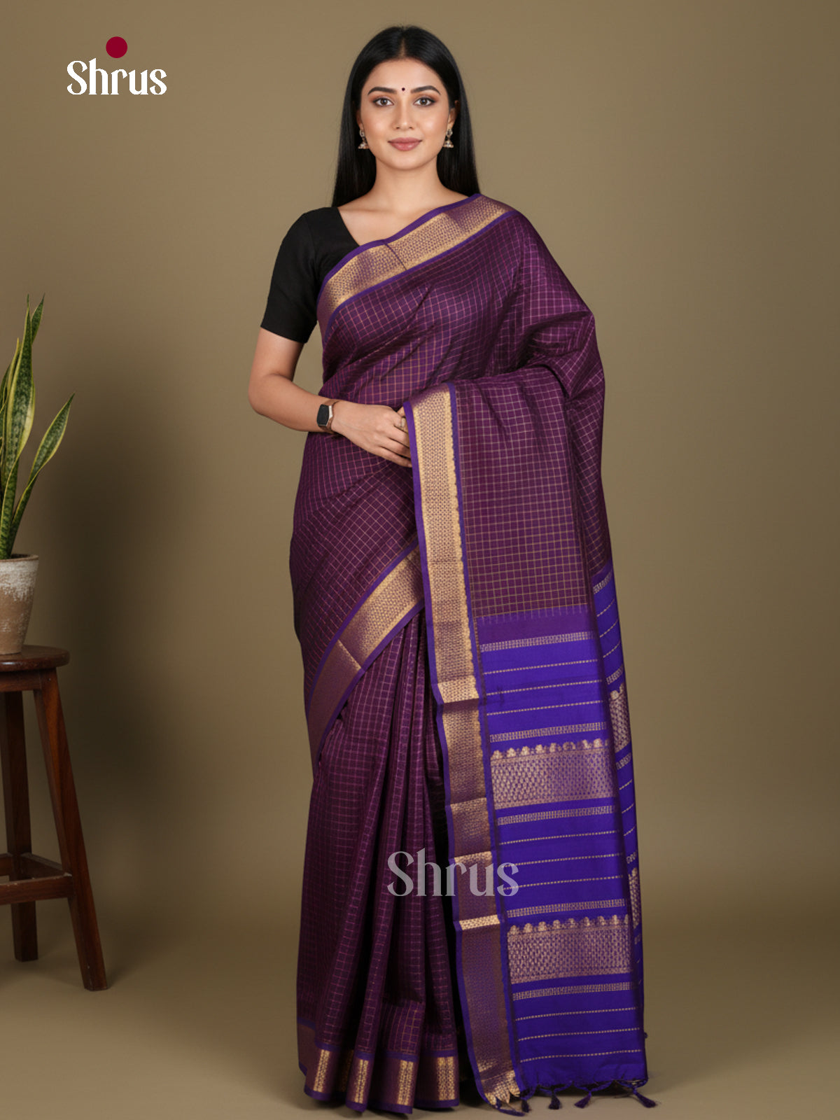 Silkcotton-Halfpure 9Yards Saree - EES16208 - Shop on Shrus.com